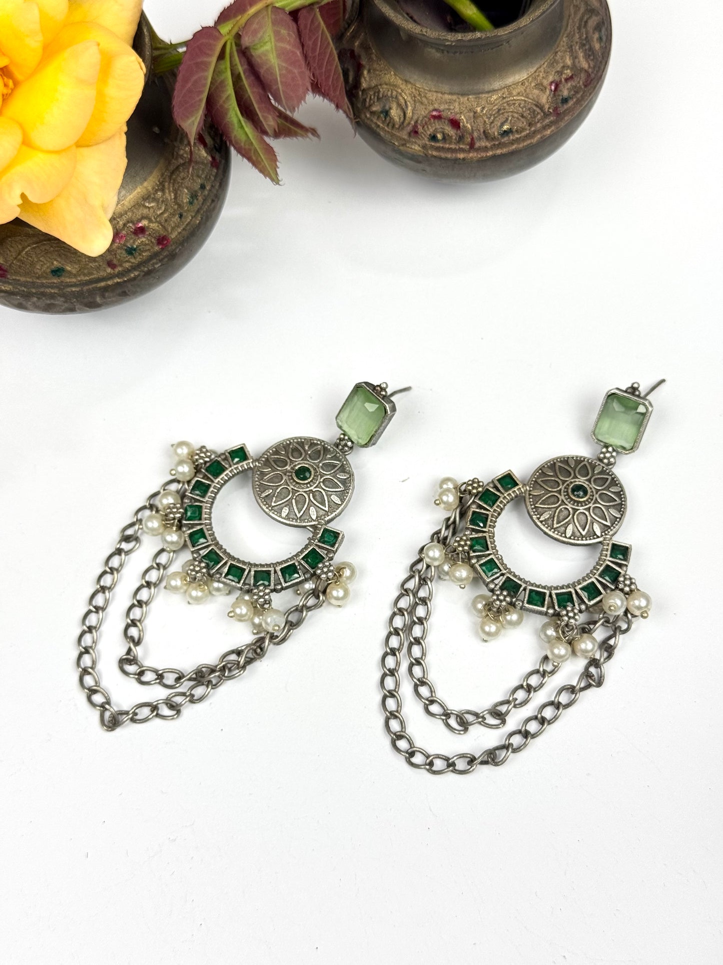 Premium Oxidised Brass Made Earrings