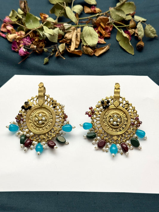 Boho Tribal Statement Earrings | Antique Finish Ethnic Drop Earrings for Women