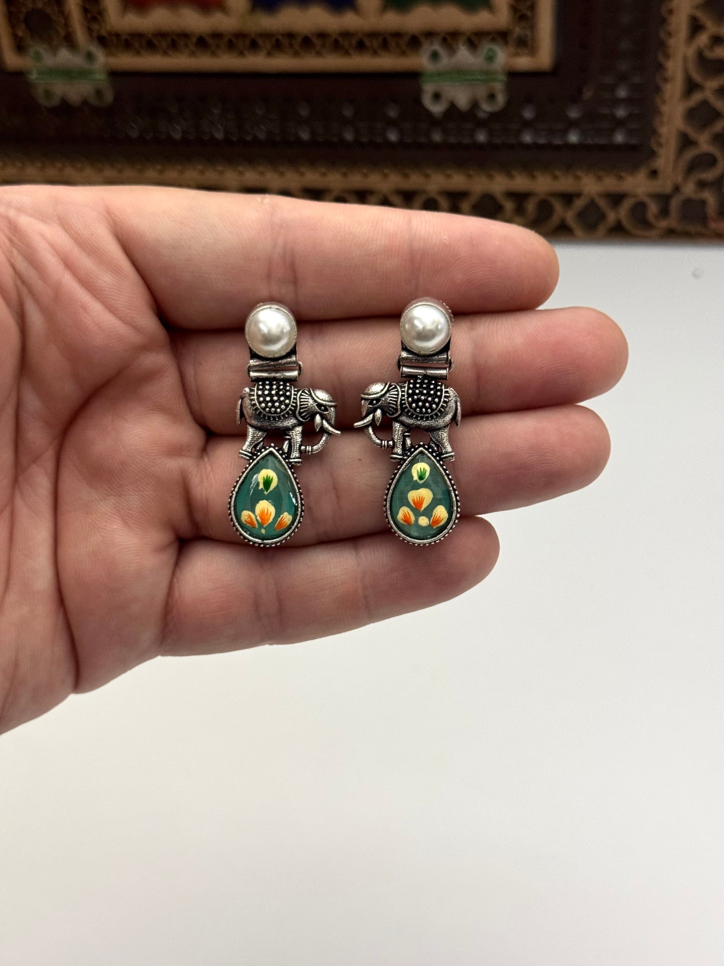 Premium brass made Oxidised Earrings