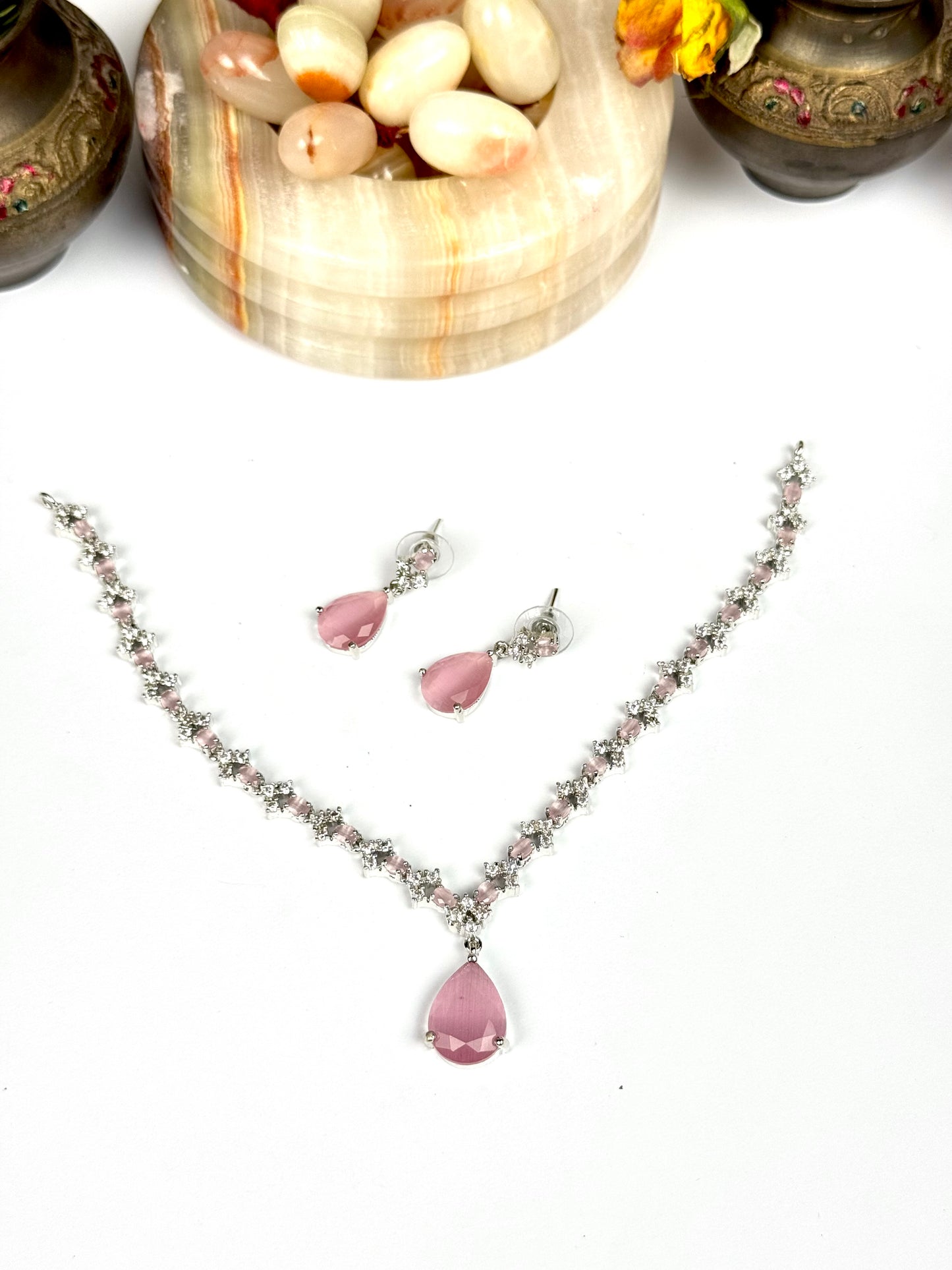 American Diamond 1karat Necklace set