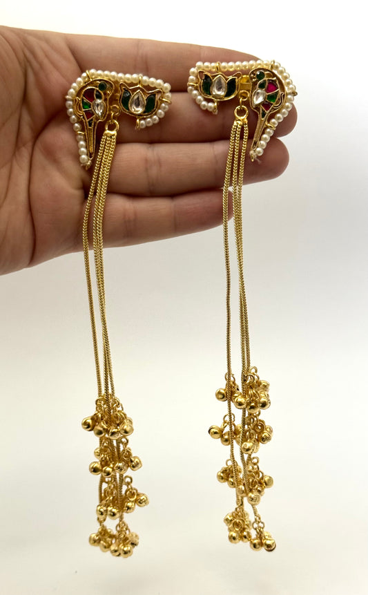 Kasmiri Brass Made Long Earrings