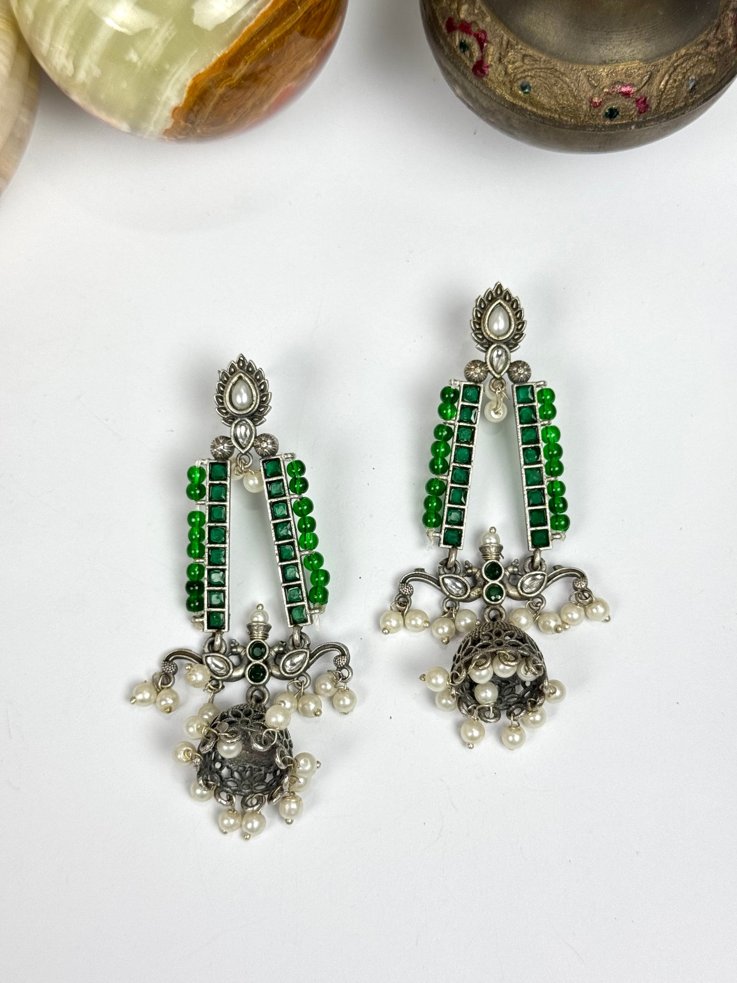 Premium Brass Made Oxidised Jhumka