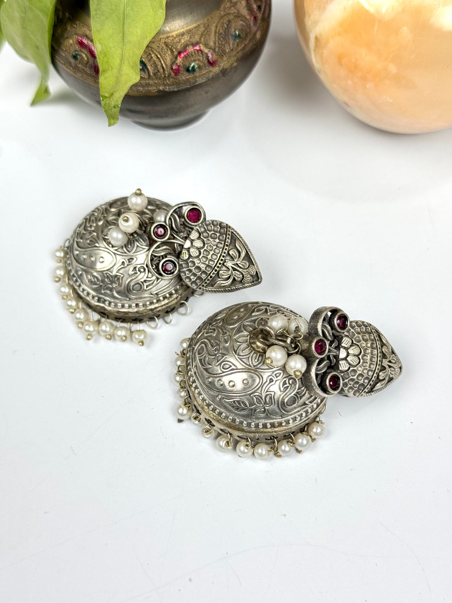 Premium Brass Made oxidised Jhumka