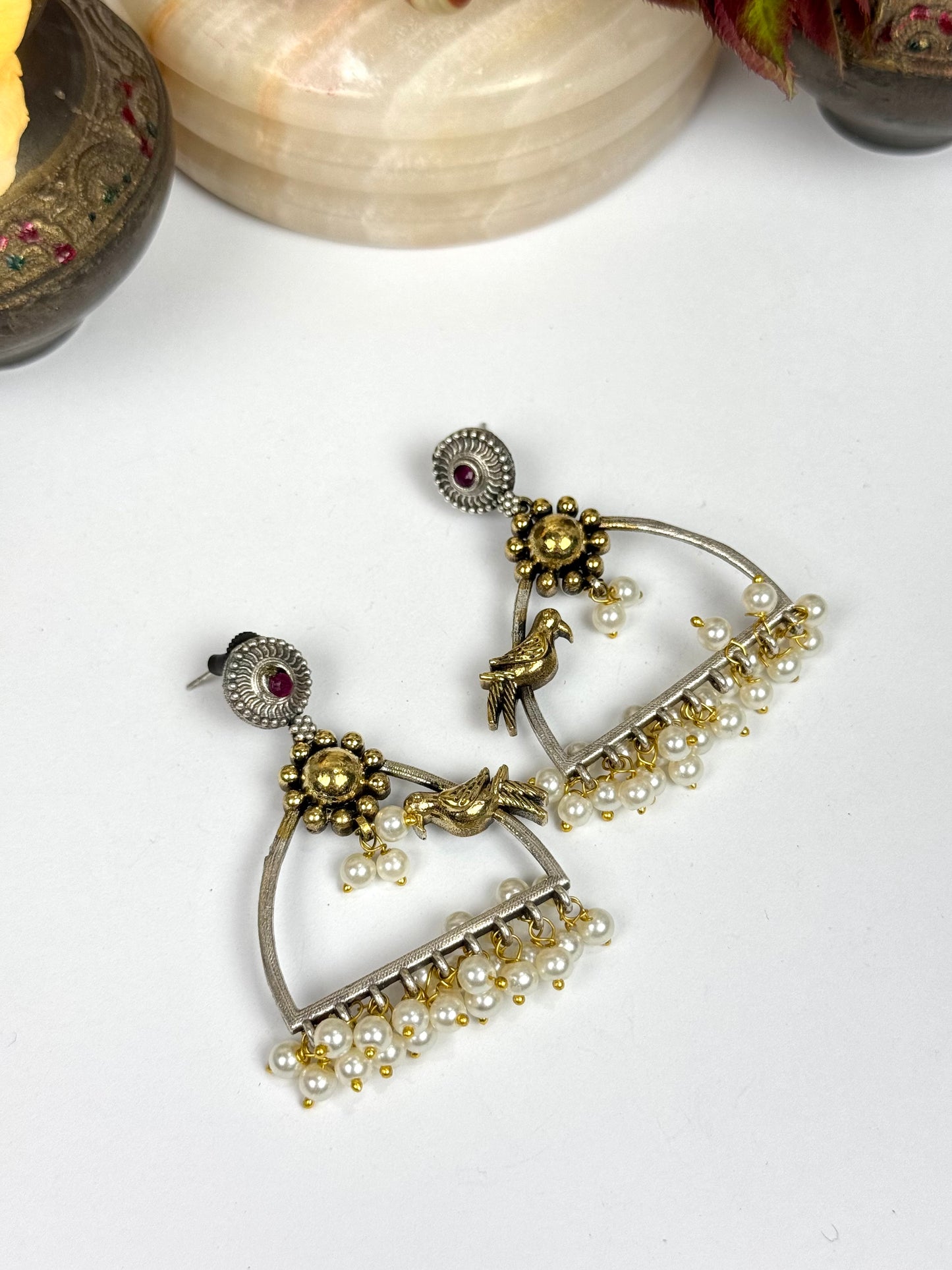 Premium oxidised Brass Made Designer Earrings