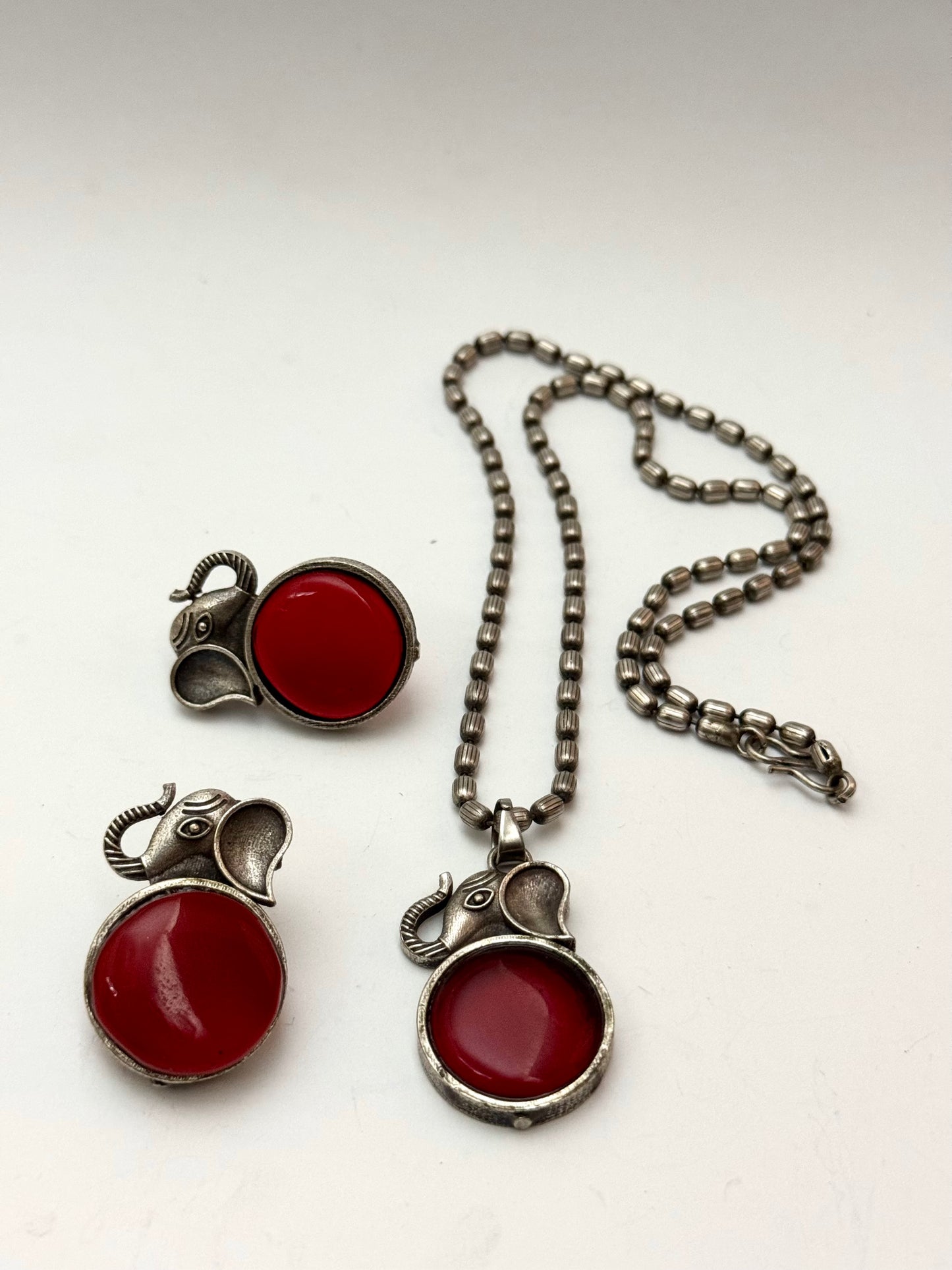 Premium Oxidised Rani Pendant Set