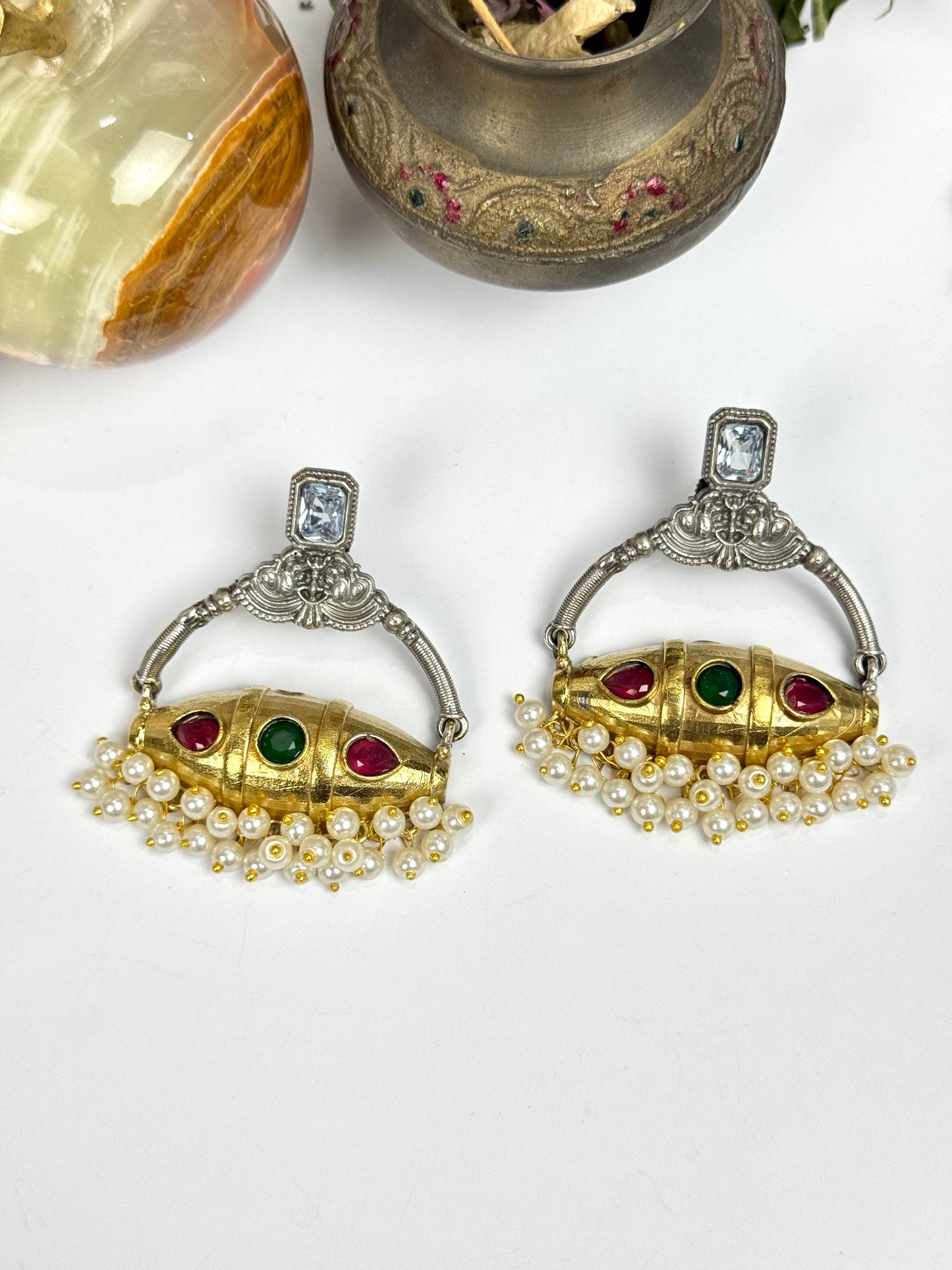 Premium oxidised Brass made Earrings