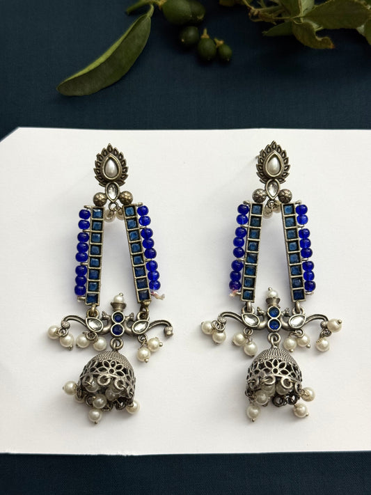 Premium Brass Made Oxidised Jhumka