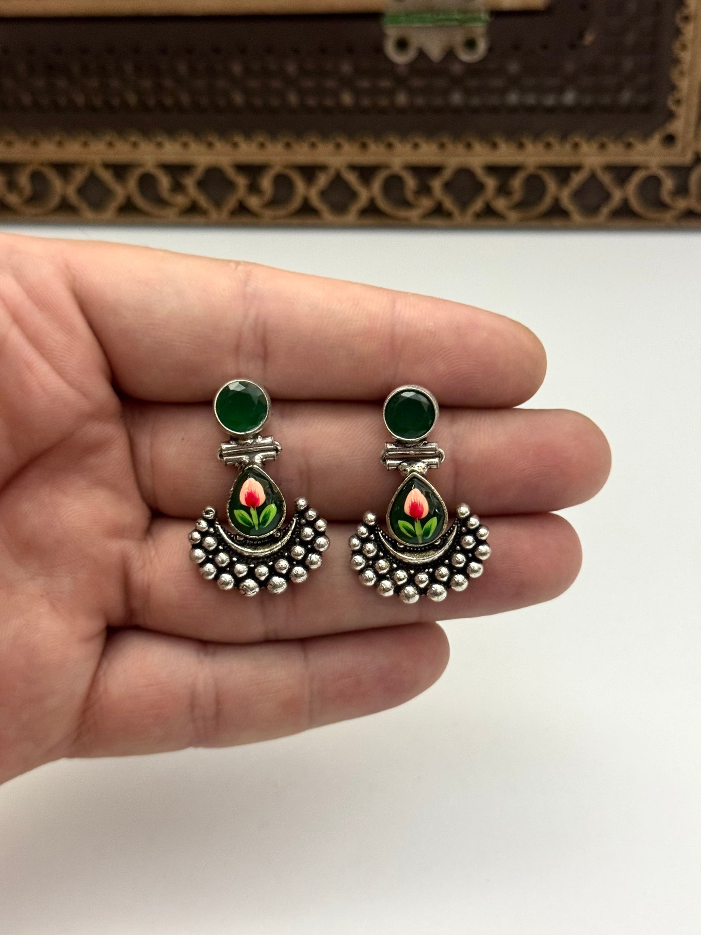 Premium Brass made oxidised Earrings