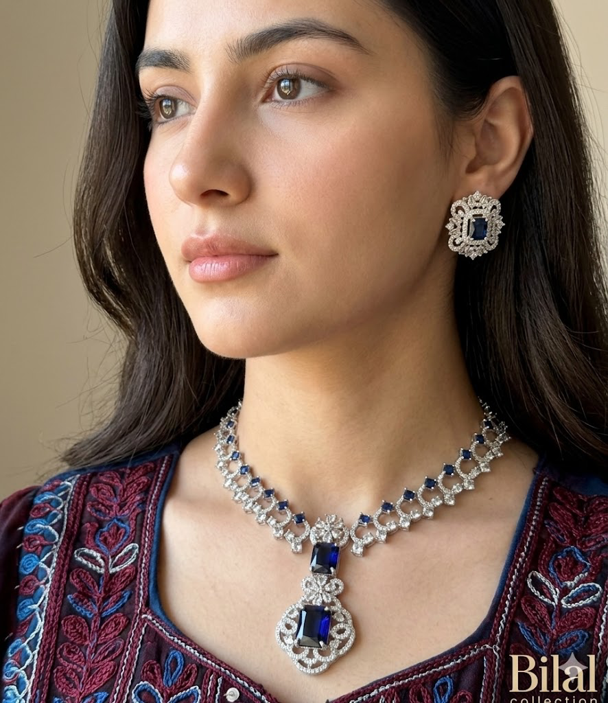 American Diamond 1 karat Necklace set