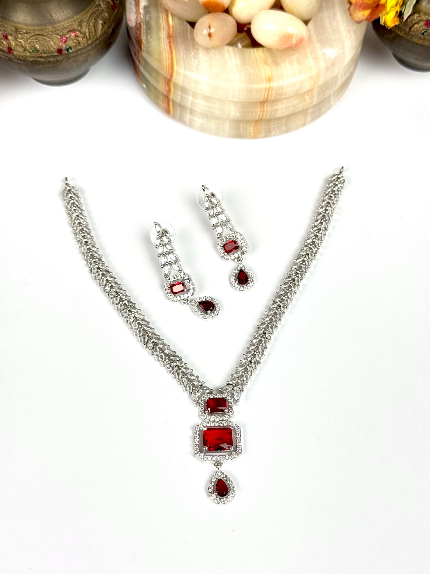 American Diamond 1karat Necklace set