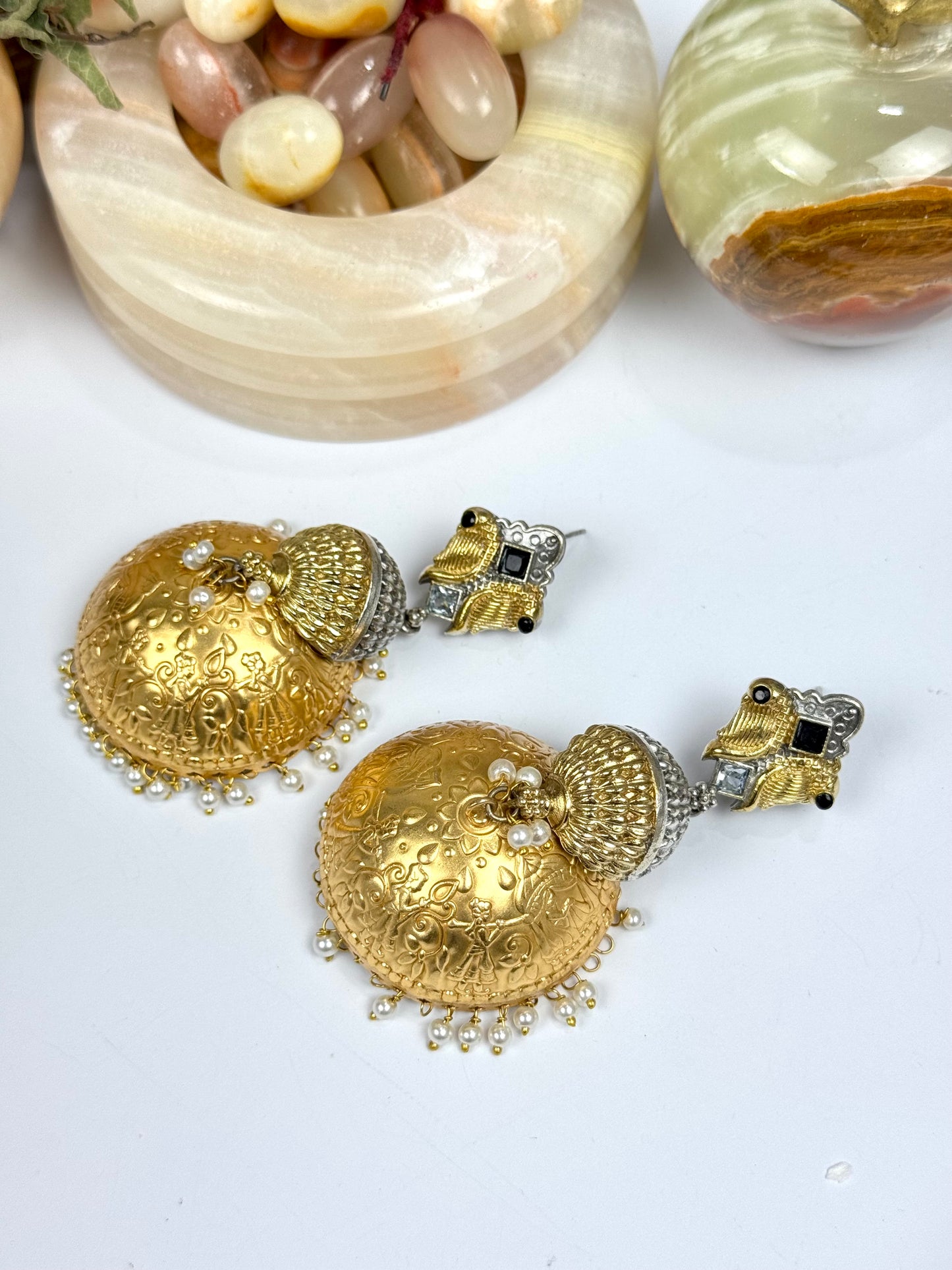 Premium Brass Made Oxidised Earrings