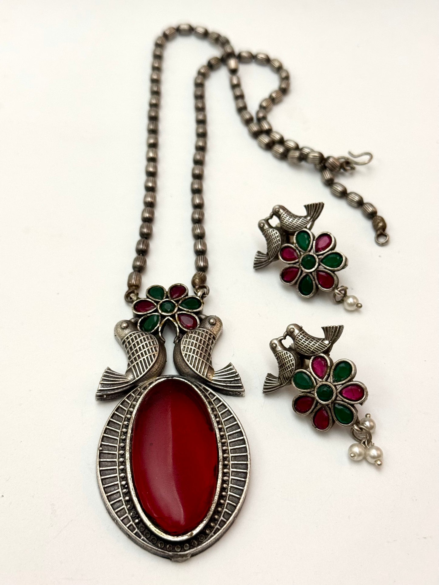 Premium Oxidised Heer Set Brass made