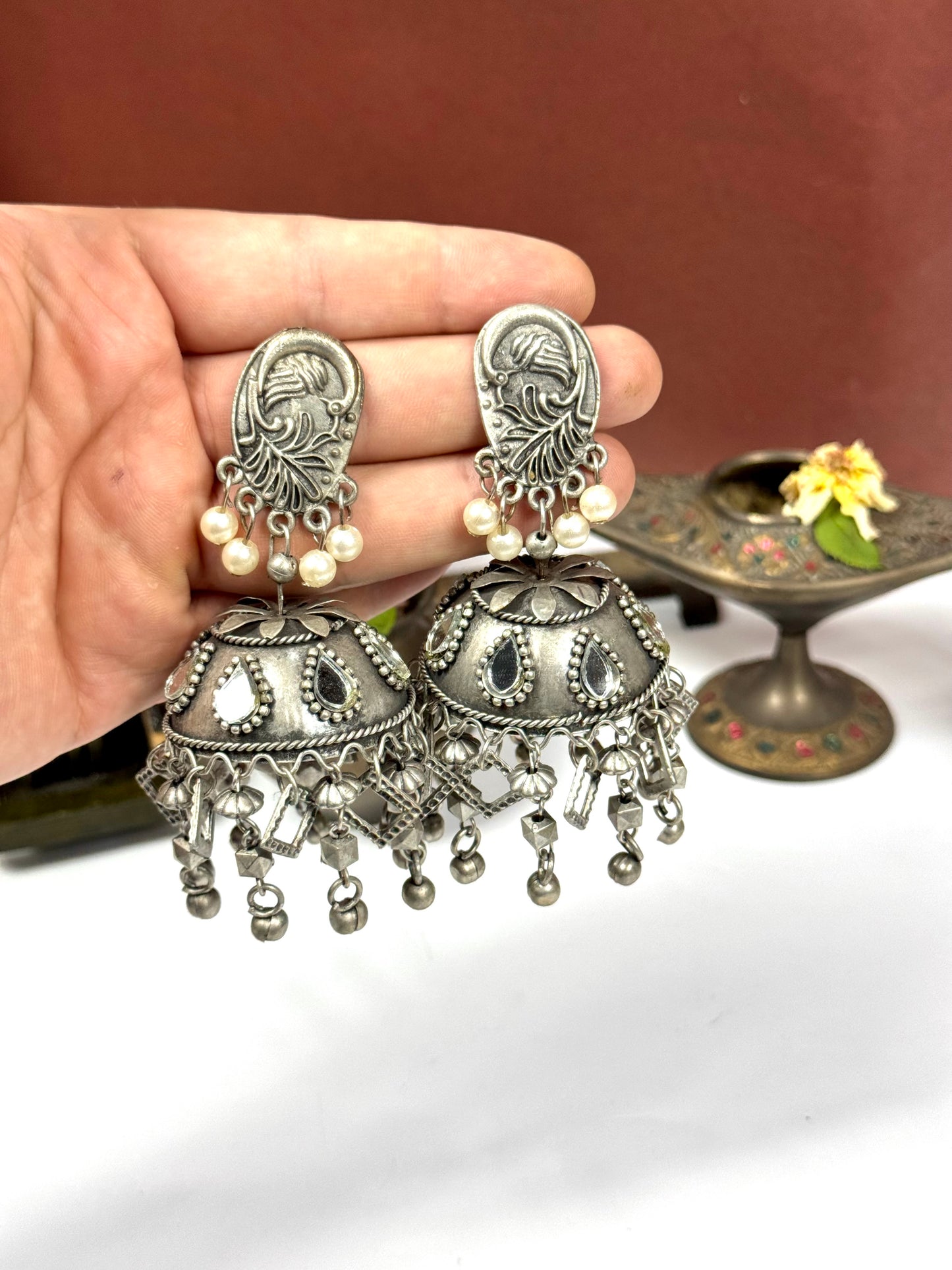 Oxidised Reema Jhumka