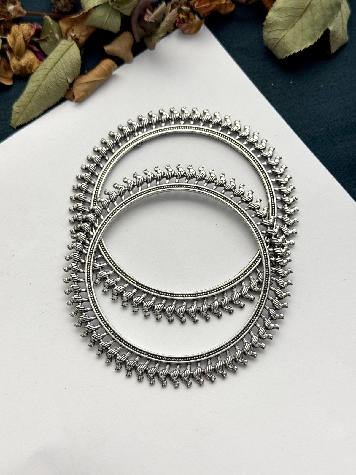 Oxidised Bird Bangle pair size 2.6 standard