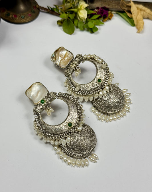 Premium Oxidised Parvana Jhumka