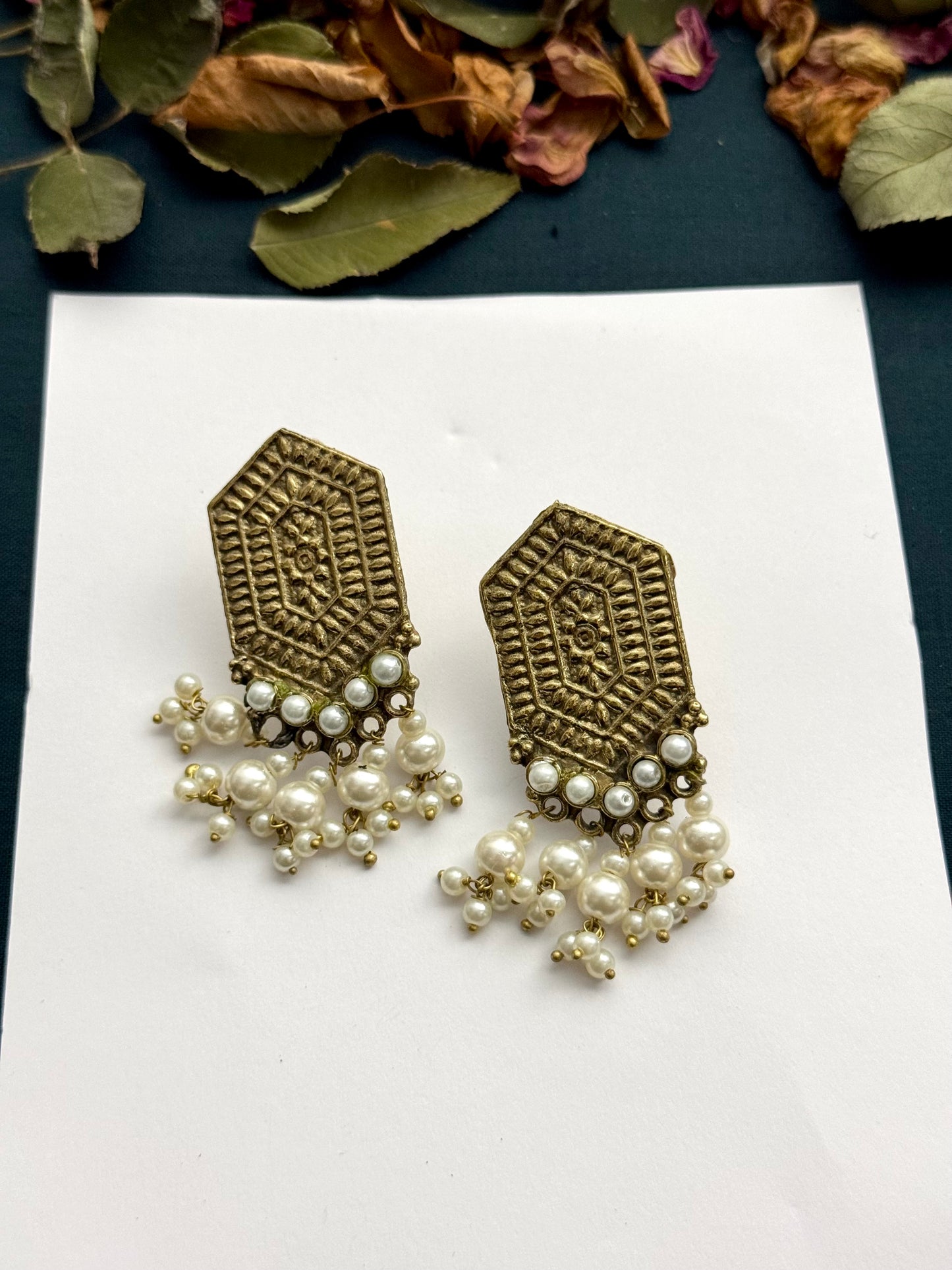 Boho Tribal Statement Earrings | Antique Finish Ethnic Drop Earrings for Women