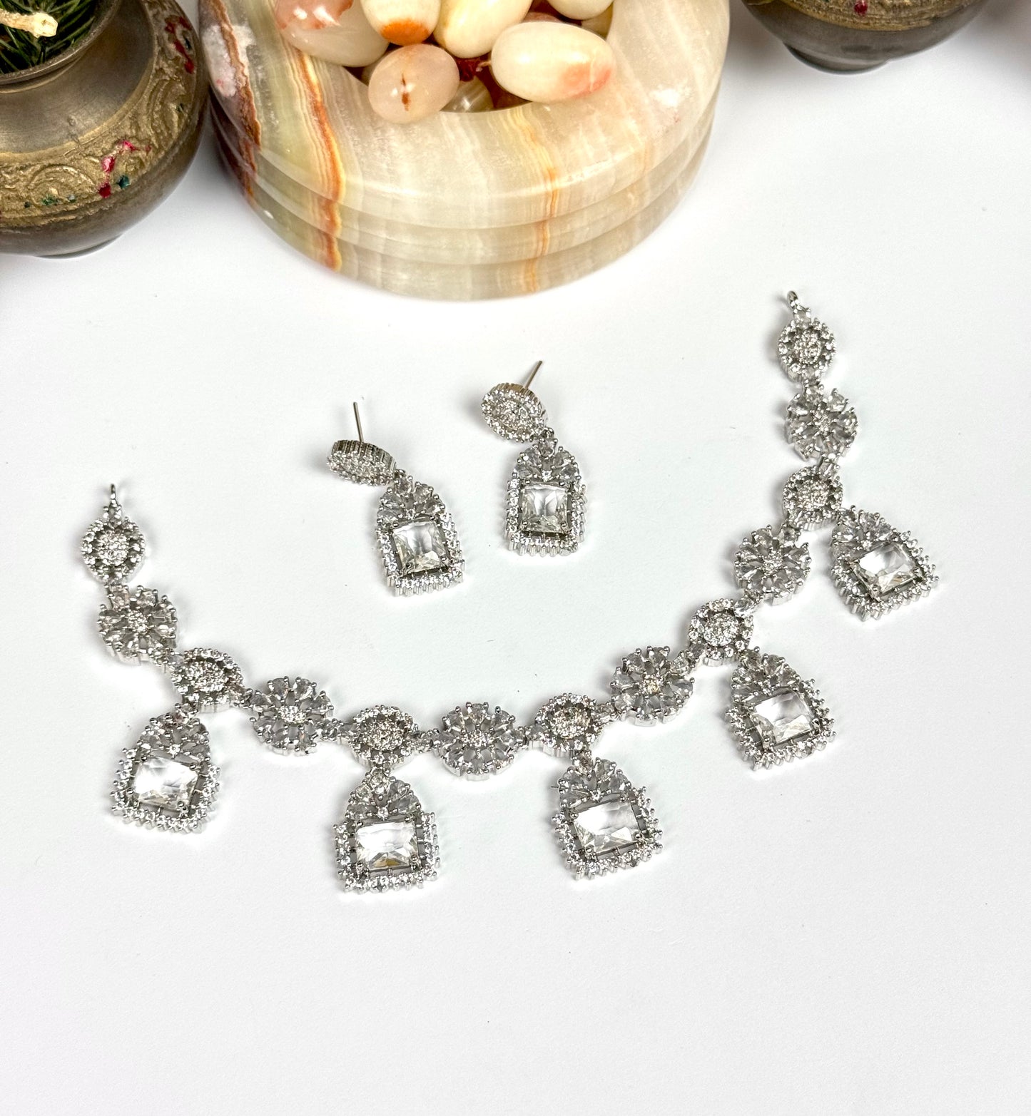 American Diamond 1karat Necklace set
