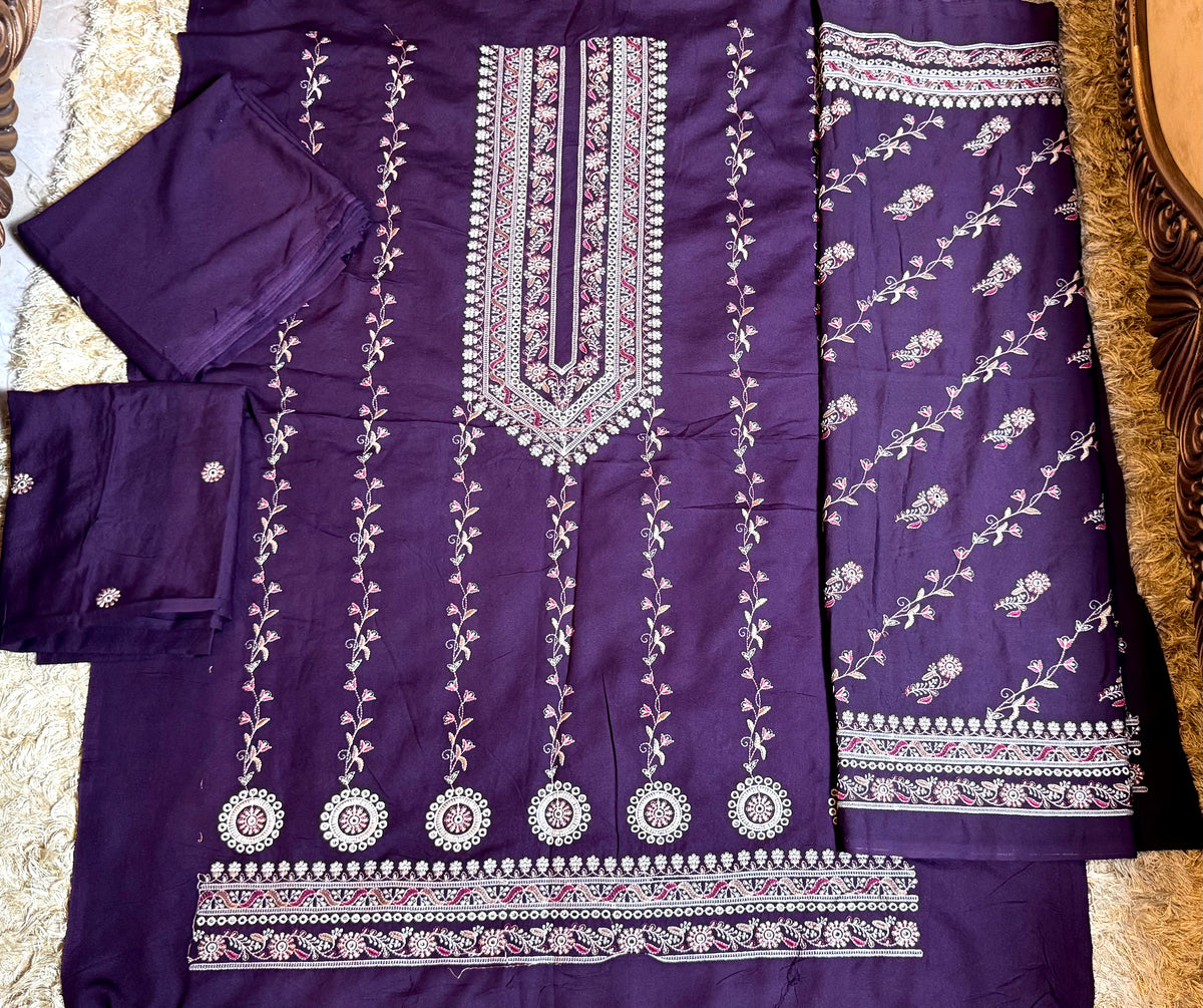 Libas-e-Shireen orignal karandi 3pcs Embroidered suit