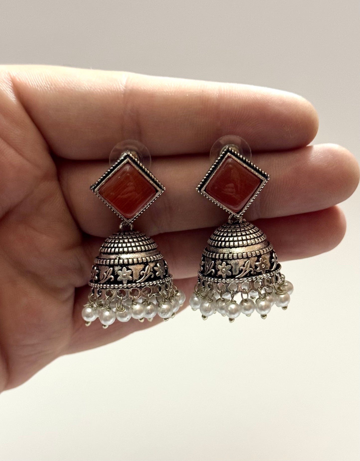Premium brass made Oxidised jhumka