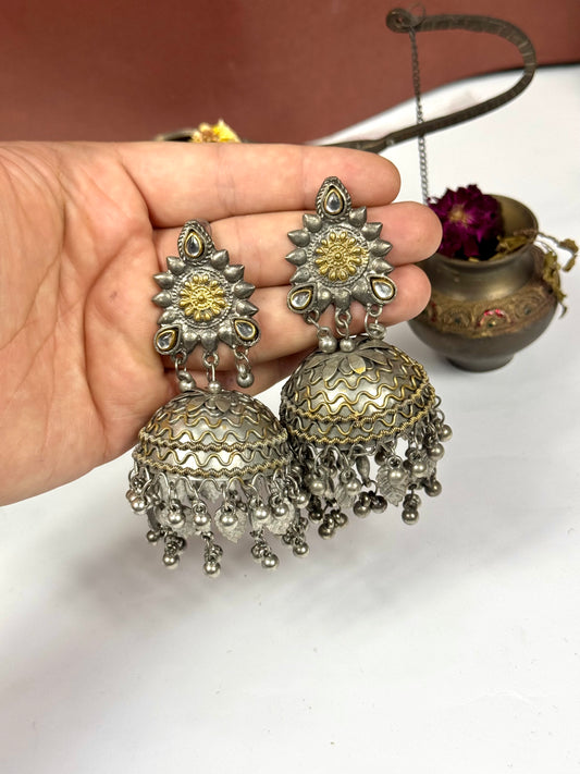 Oxidised Hala jhumka