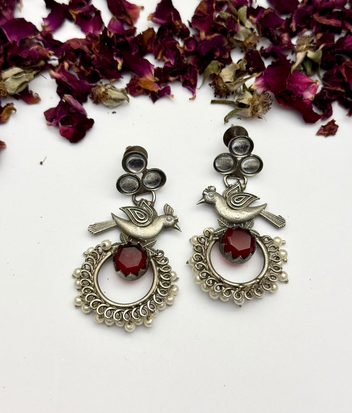 Premium oxidised Brass made Bird Earrings