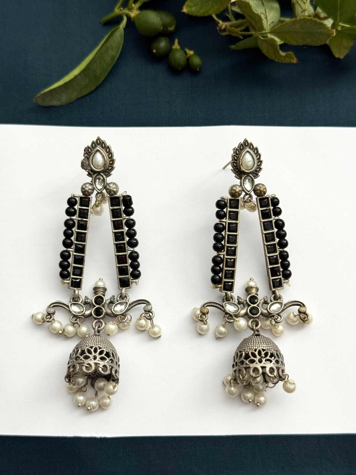 Premium Brass Made Oxidised Jhumka