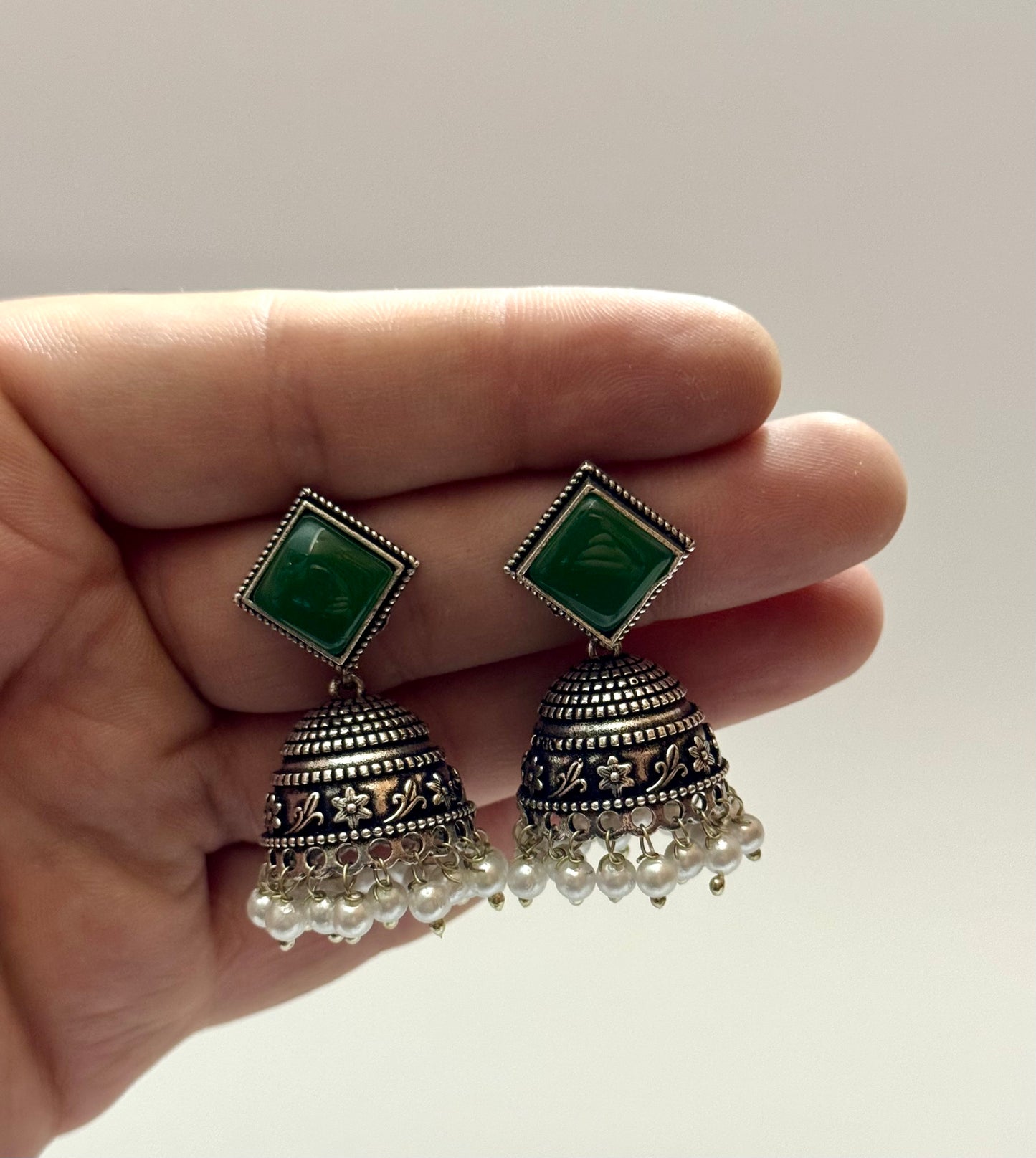 Premium brass made Oxidised jhumka