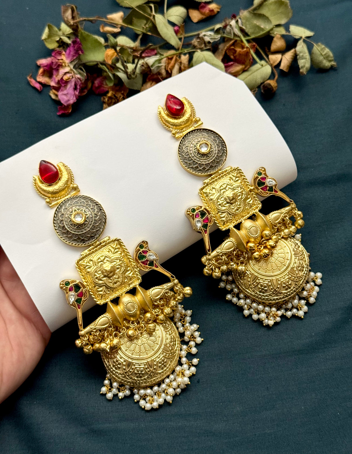 Premium Oxidised Kashmiri Jhumka