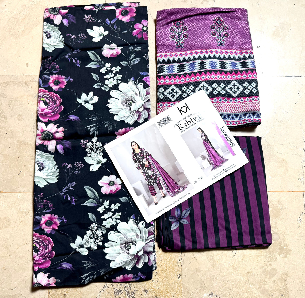 Libas-e-Shireen Original embroidered Tawakal 3pcs suit