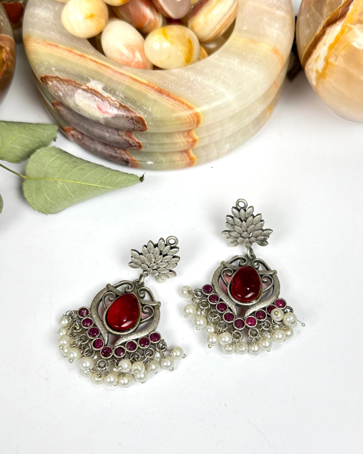 Premium Brass Made Oxidised Earrings