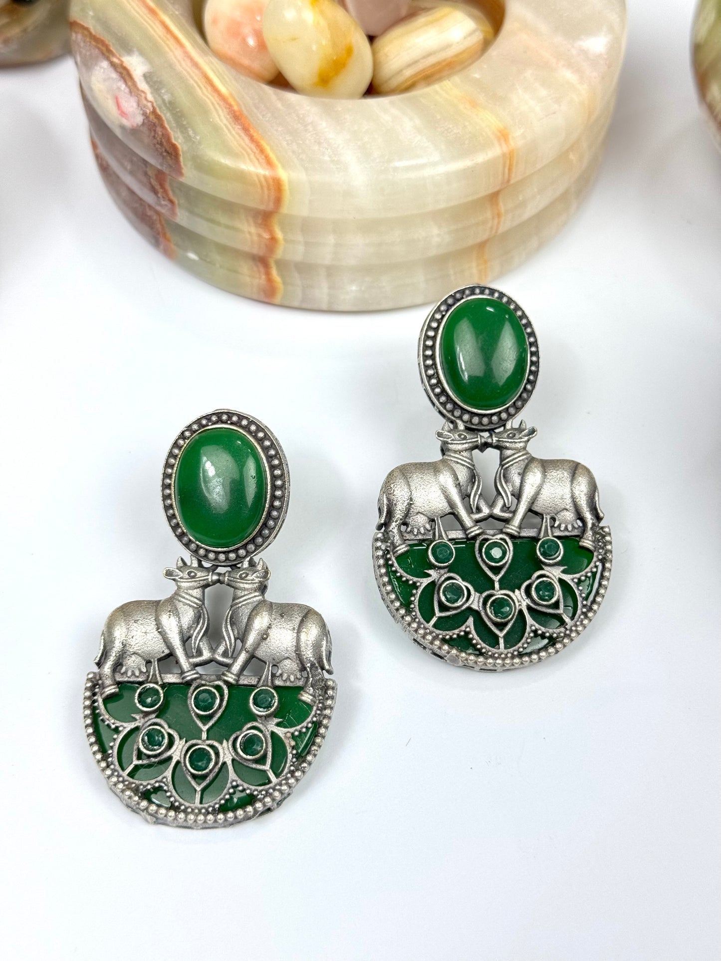 Brass made Premium Oxidised Earrings