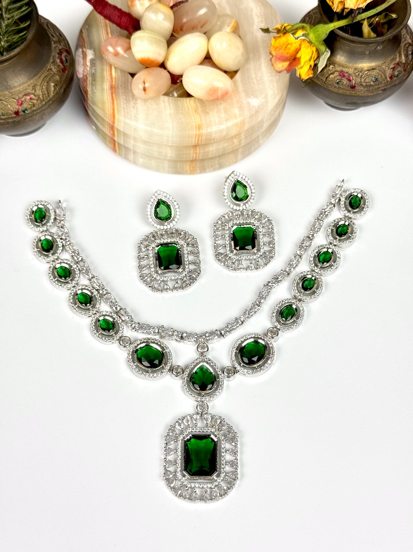 American Diamond 1 karat Necklace set