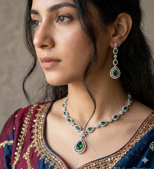 American Diamond 1 karat Necklace set