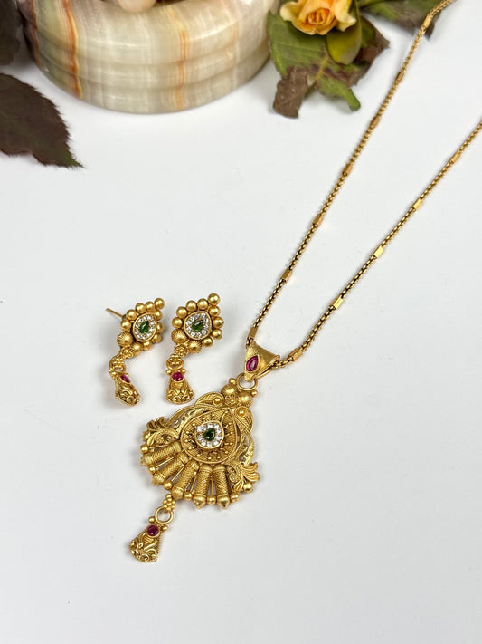 Rajwadi Brass Pendant set