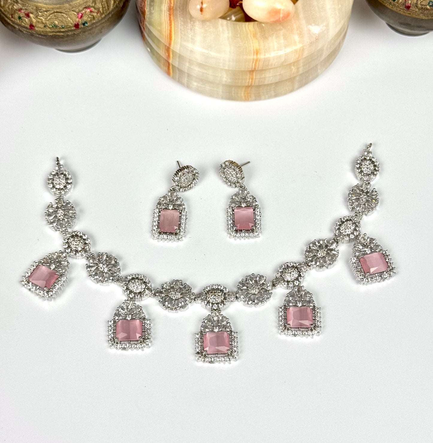 American Diamond 1karat Necklace set