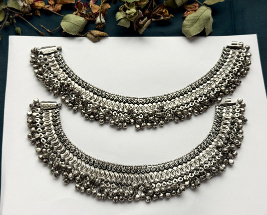 German Silver Oxidized Banjaran Pazaib pair