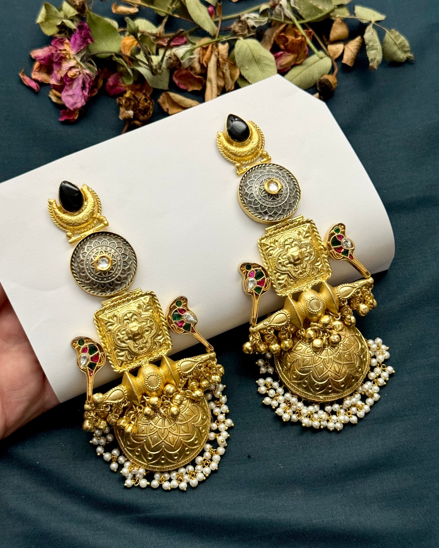 Premium Oxidised Kashmiri Jhumka
