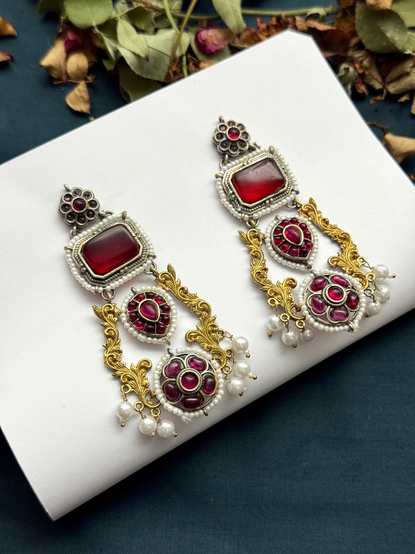 Premium Brass made Designer Oxidised Earrings