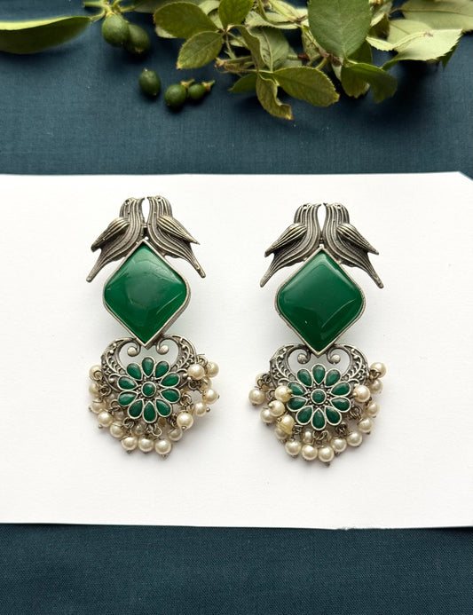 Brass Made Premium Oxidised Earrings