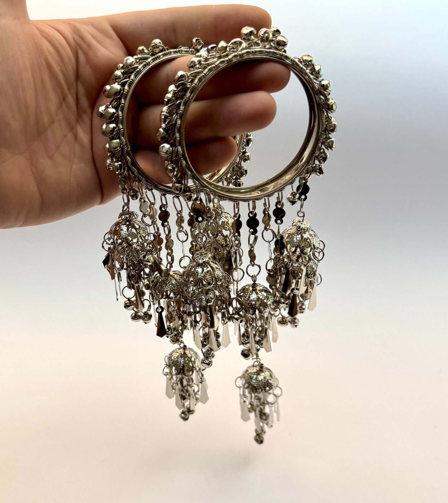 Oxidised Jhumki Latkan Bangles ( size 2.6 sawa 2 )
