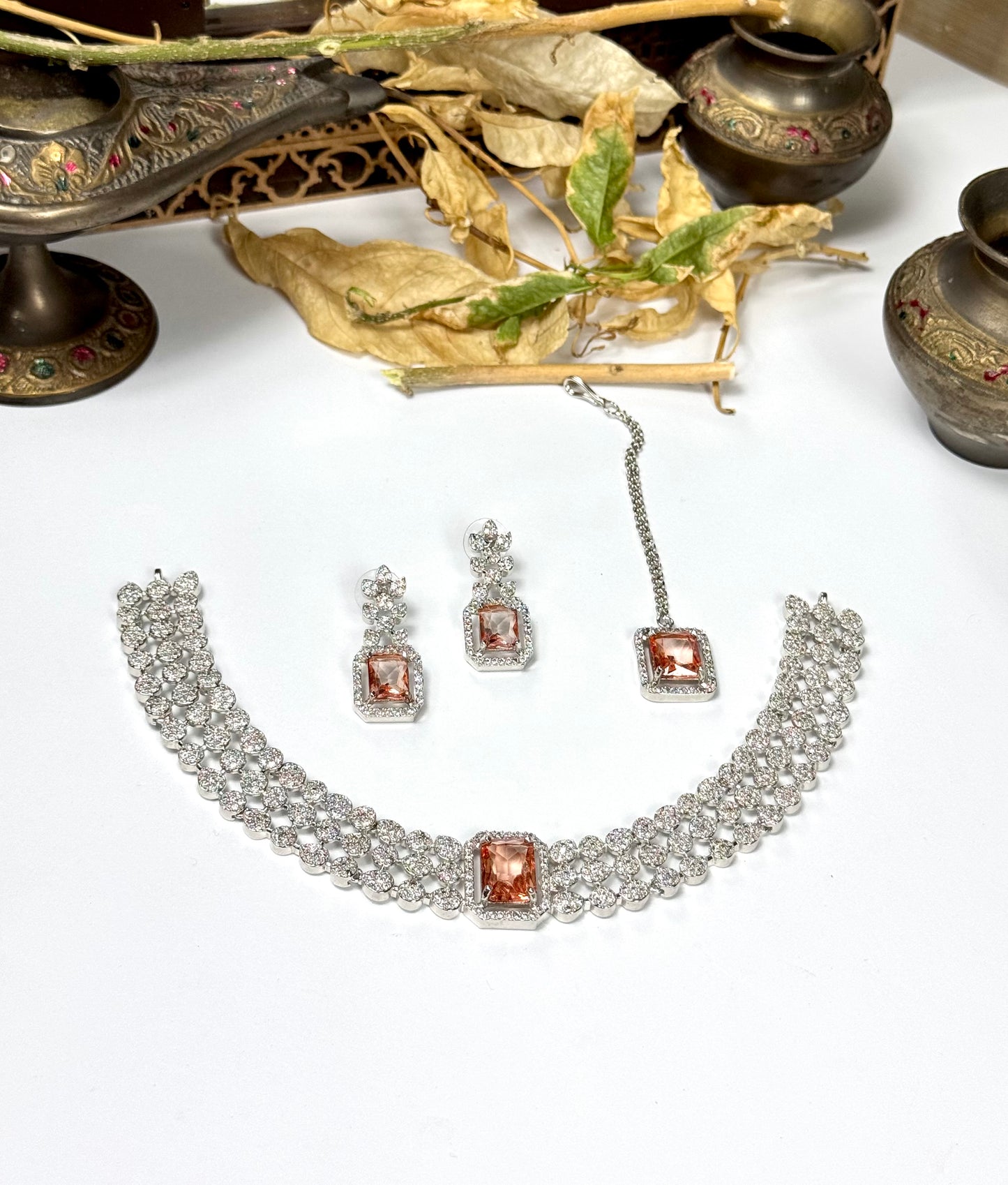 American Diamond 1 karat Necklace set
