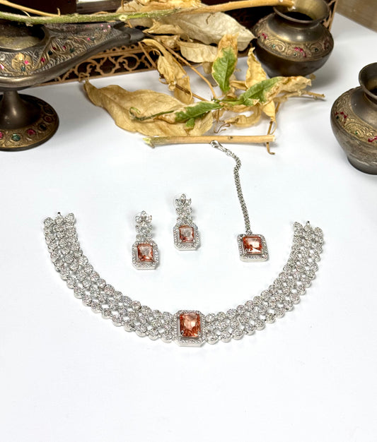 American Diamond 1 karat Necklace set