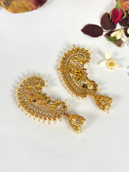 South Indian Brass made Premium Earcuf Jhumka