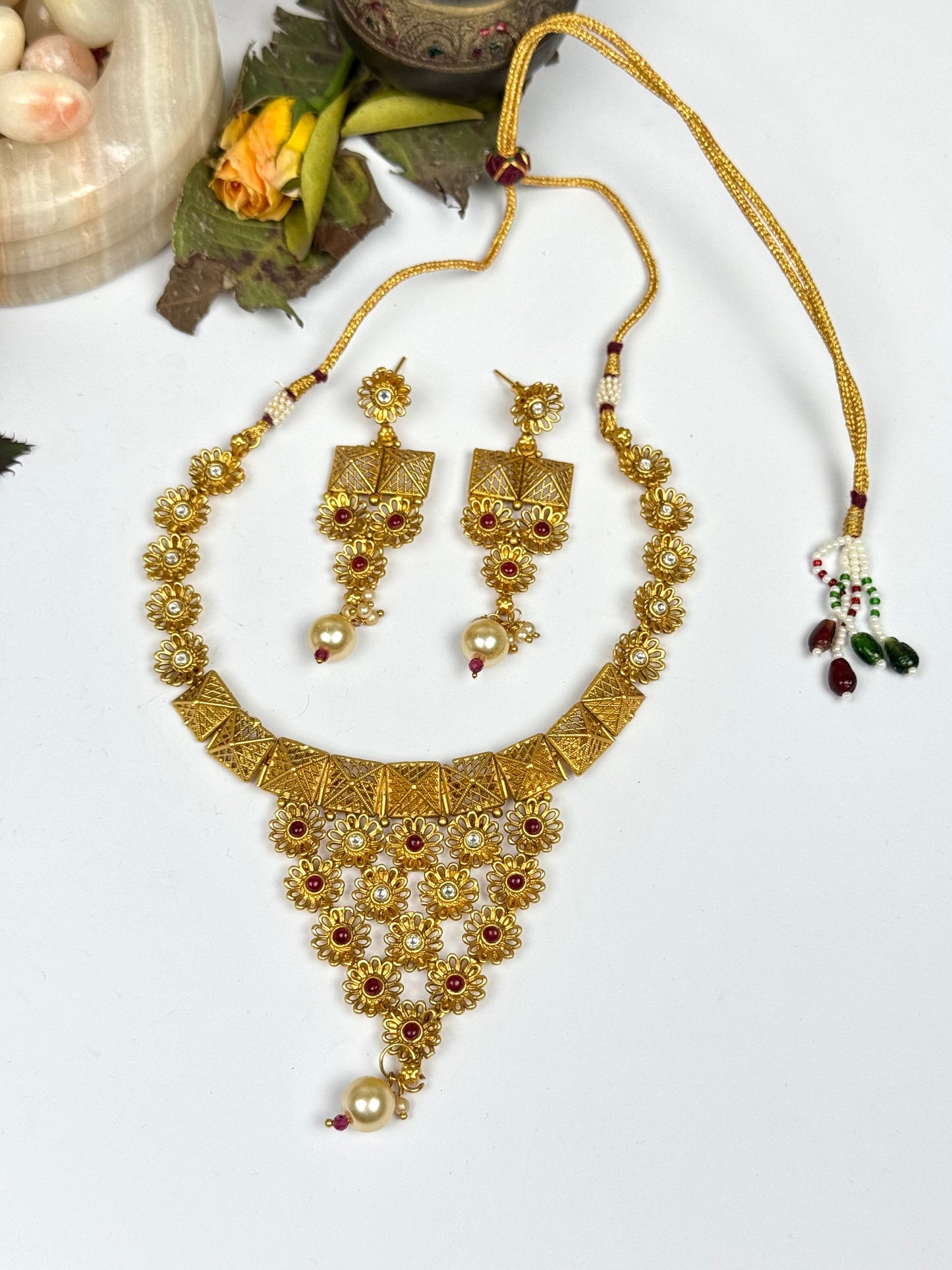 Rajwadi Hina Necklace set