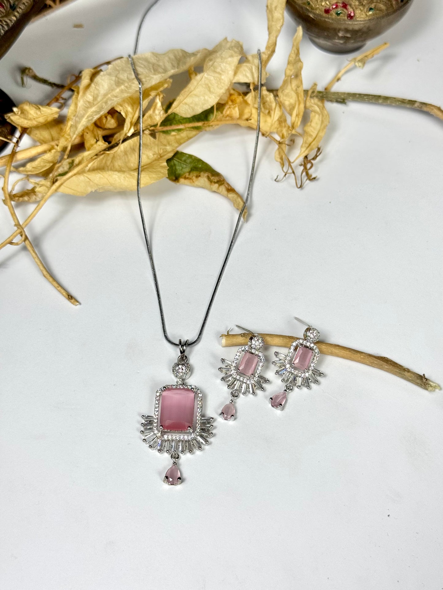 American Diamond 1 karat Pendant sets