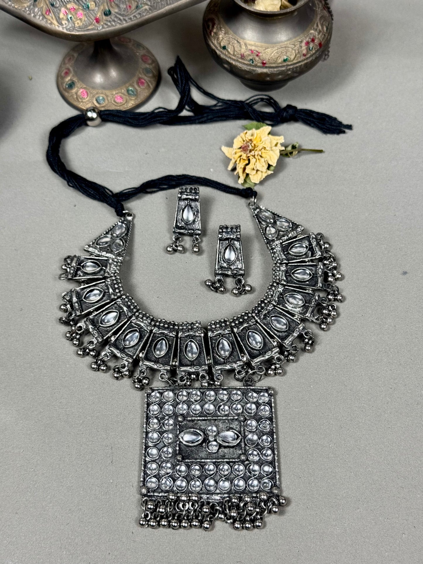 Oxidised Gazal Necklace Set