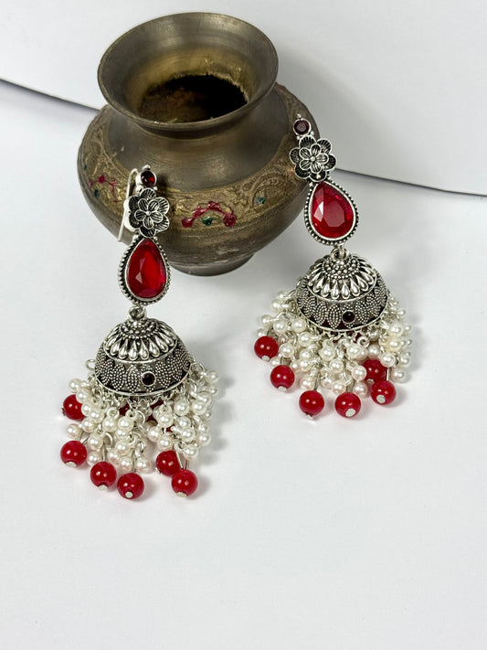 Oxidised German Silver Yaad jhumka