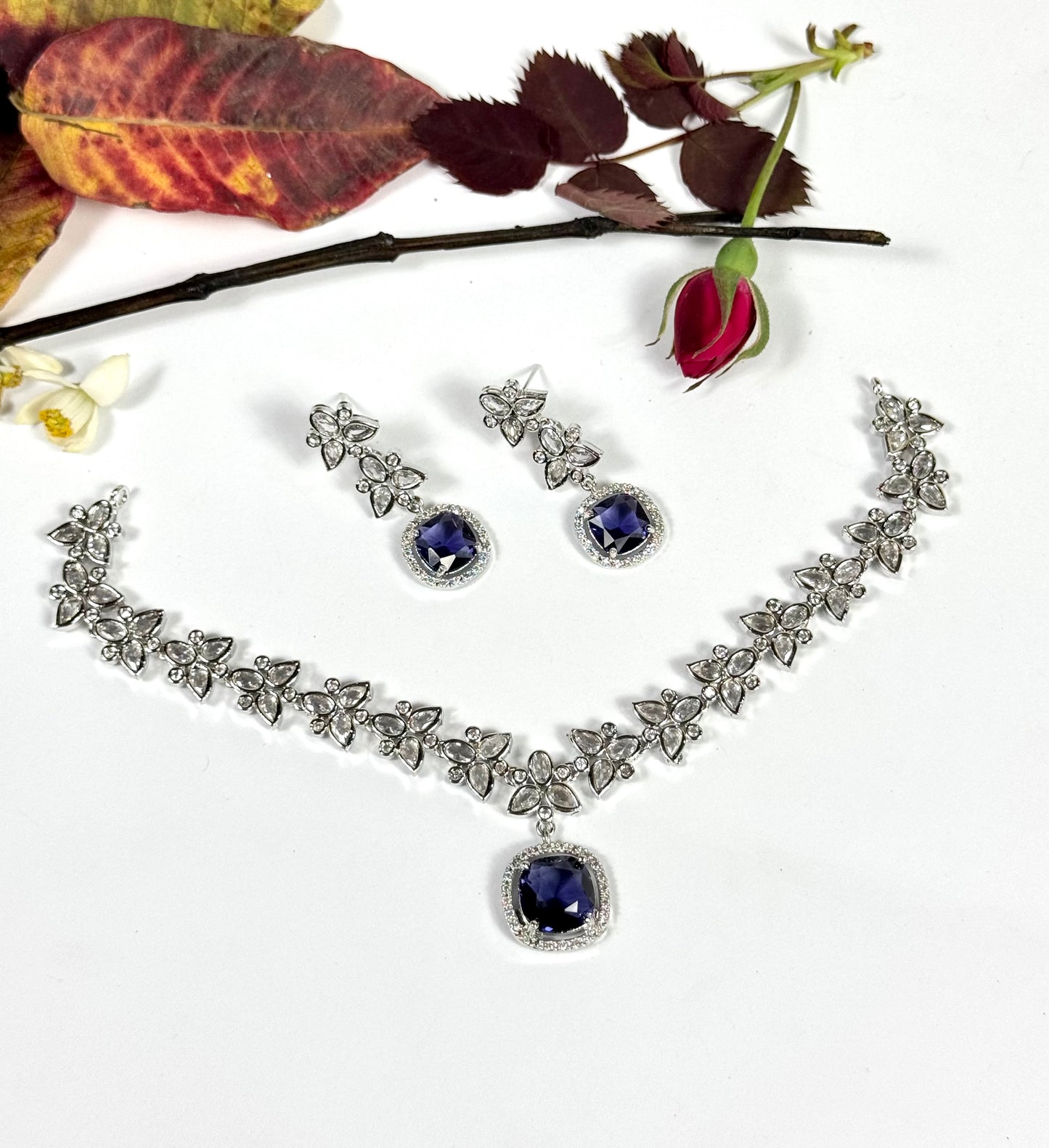 American Diamond 1 karat Necklace set