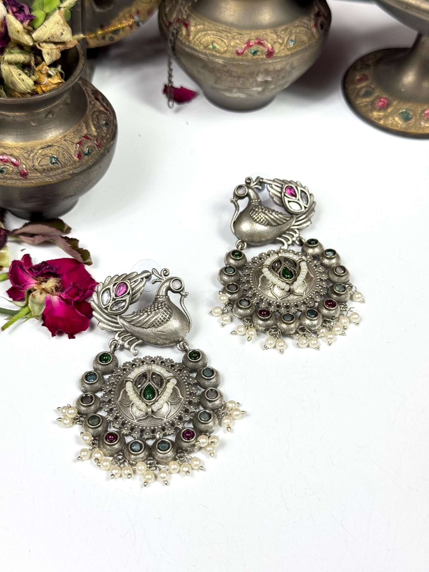 Premium Oxidised Azra Earrings