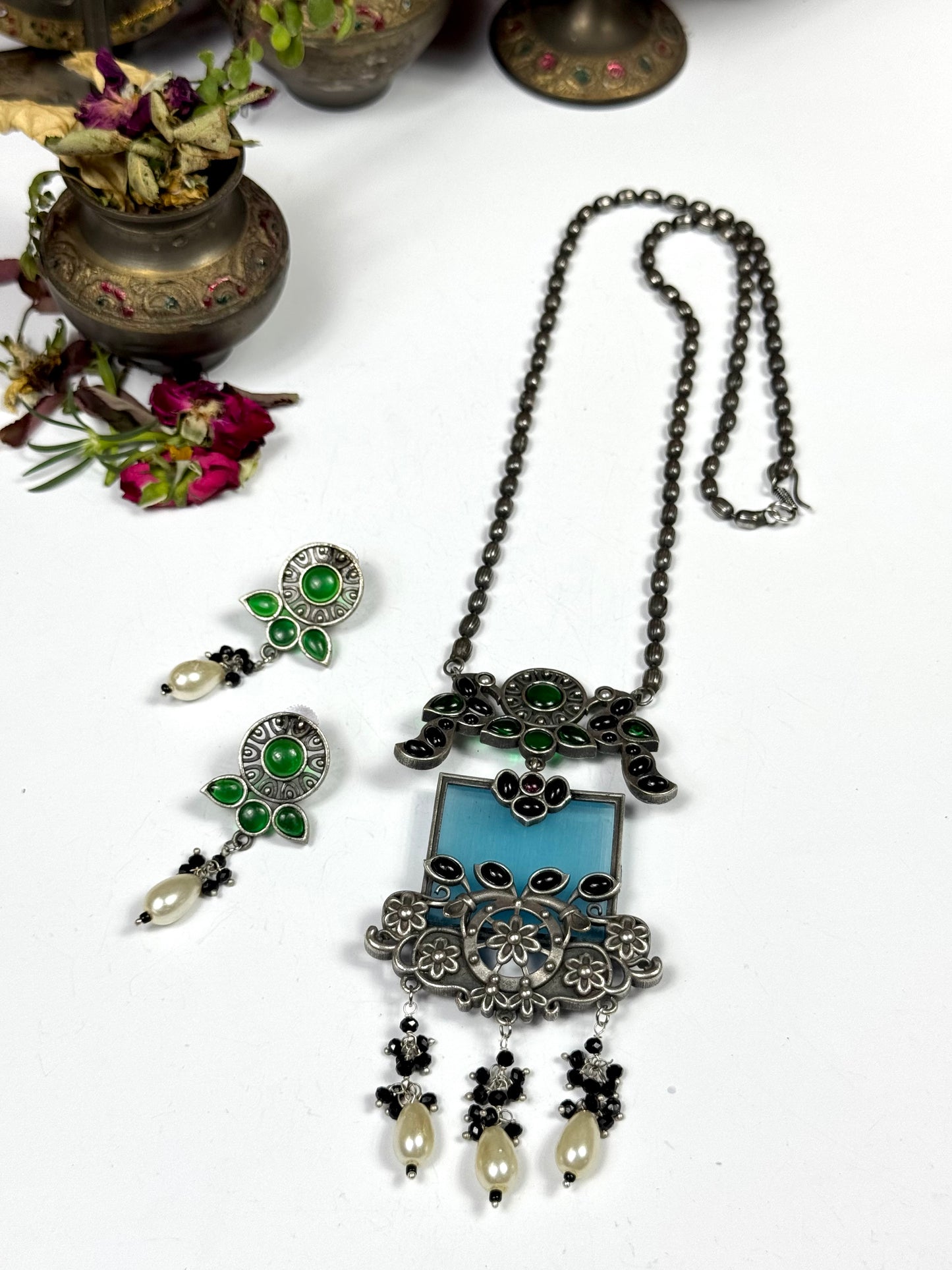 Premium Oxidised Shahi Brass made Mala set